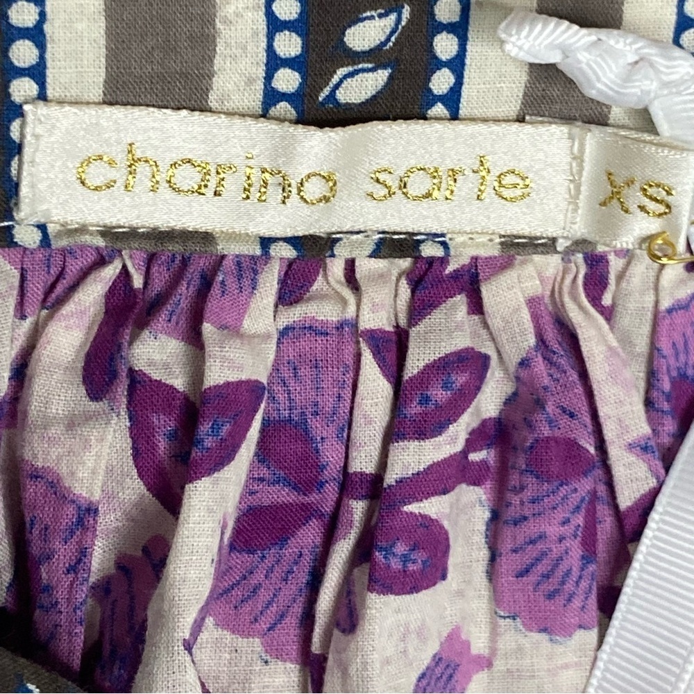 NEW Charina Sarte Floral Dress Women's XS Blue/Purple/Pink Balloon Sleeve Boho - Picture 8 of 14